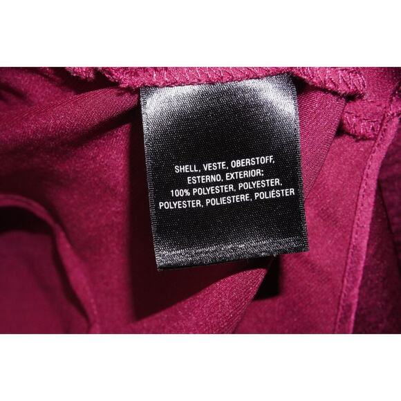 Anthropologie Moulinette Soeurs Burgundy Satin Wrap Blouse – Deep V Long Sleeve - Picture 13 of 14